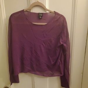 Cropped long sleeve Eileen Fisher sheer top